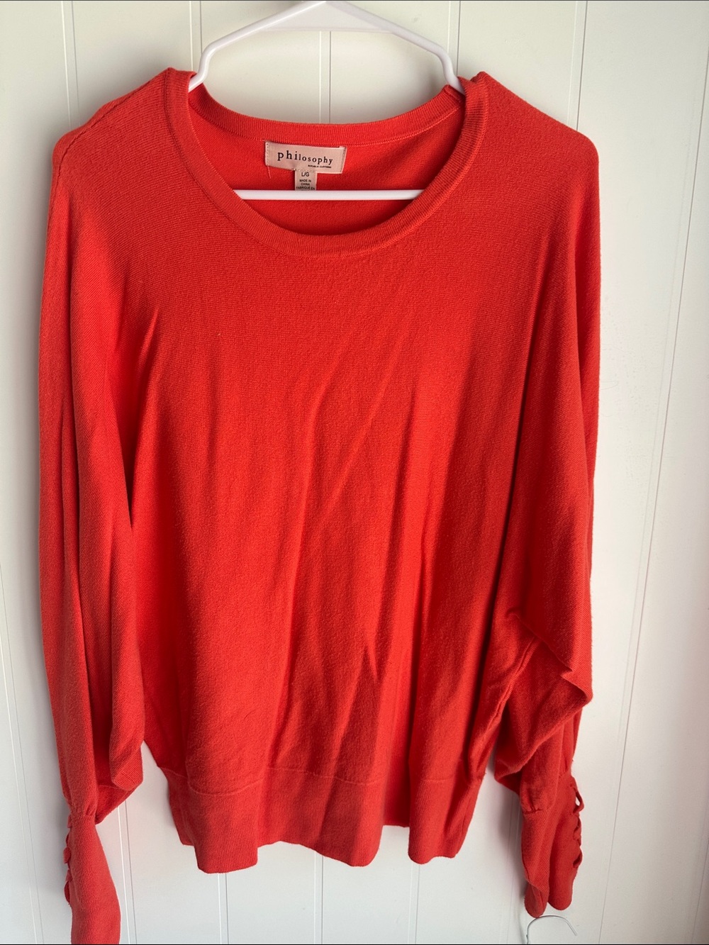 Philosophy Bright Tangerine Scoop Neck Sweater